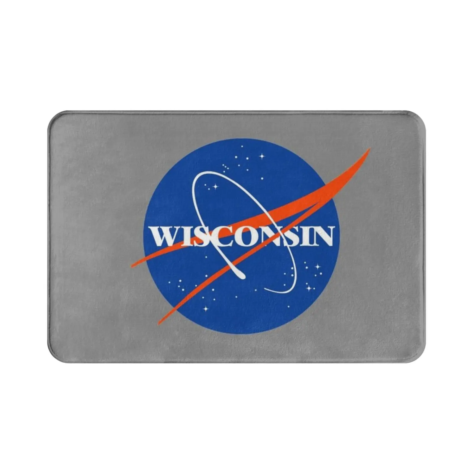 Wisconsin Logo Carpet Mat Rug Cushion Soft Astrology Space Galaxy Universe Retro Planets Moon Earth Venus America