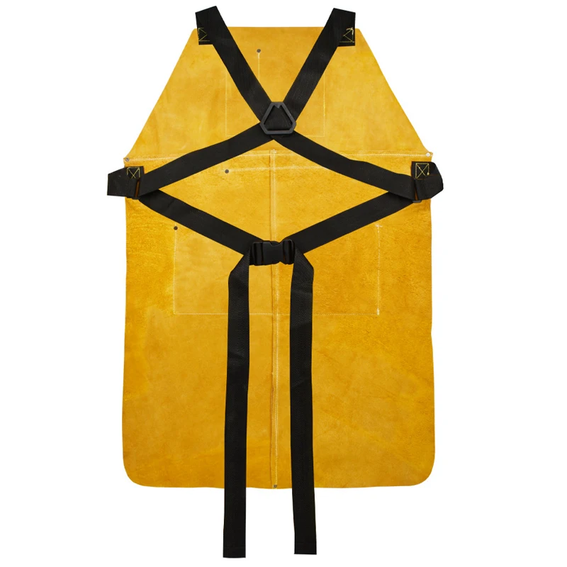 Cowhide work apron 90x60cm multi-tool pocket welding, polishing and repairing ironmaking wear-resistant anti-scalding apron