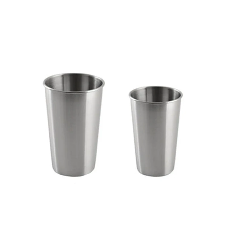 2pcs Stainless Steel Stemless Wine Glass Cup Drinking Tumbler 350/500ml Barware