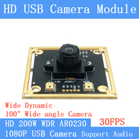 2MP 100° Low Distortion Wide Angle OTG UVC 1080P Webcam 30FPS USB Camera Module Backlight Shooting wide dynamic Support Audio