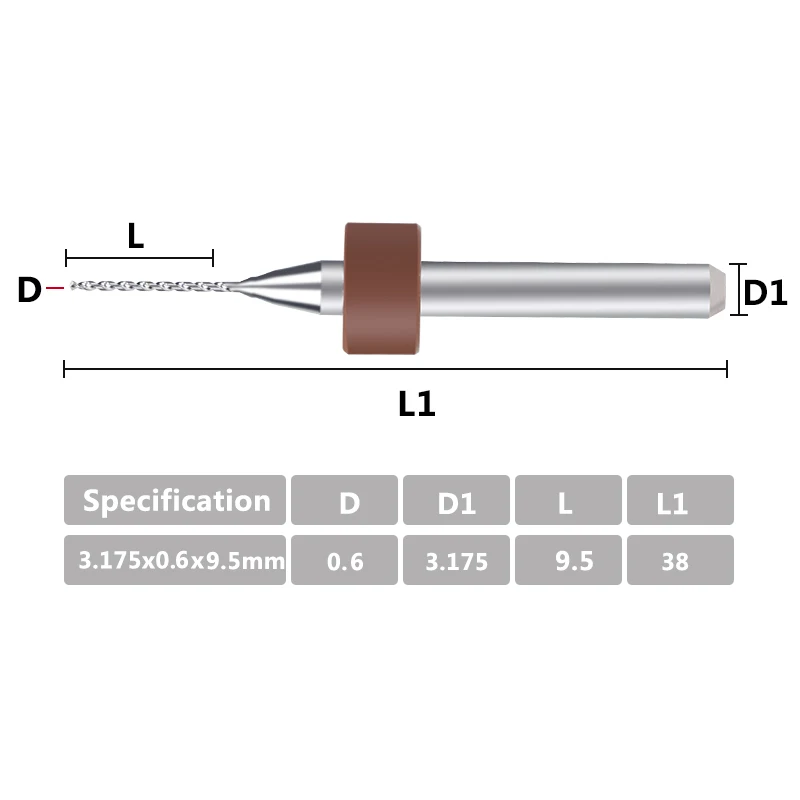 XCAN 0.6mm Import Carbide PCB Drill Bits for Drilling PCB Print Circuit Board Mini Drilling Tool Bit