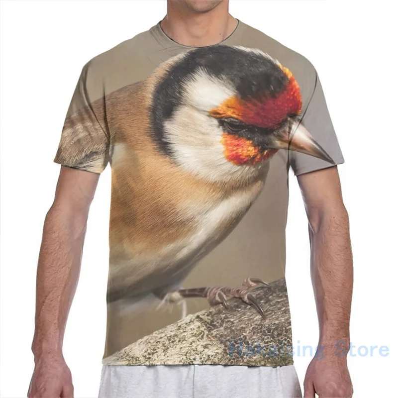 European goldfinch bird close up men T-Shirt women all over print fashion girl t shirt boy tops tees Short Sleeve tshirts