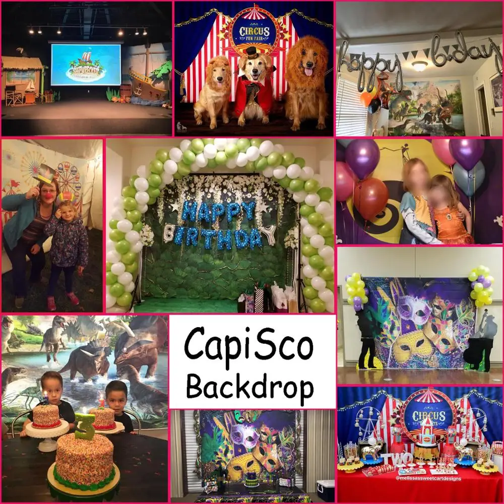 Capisco Christmas Backdrop Photography Star Tree Bulb Light Wood Floor Carpet Baby Party Photo Background Photocall Studio Props image 4