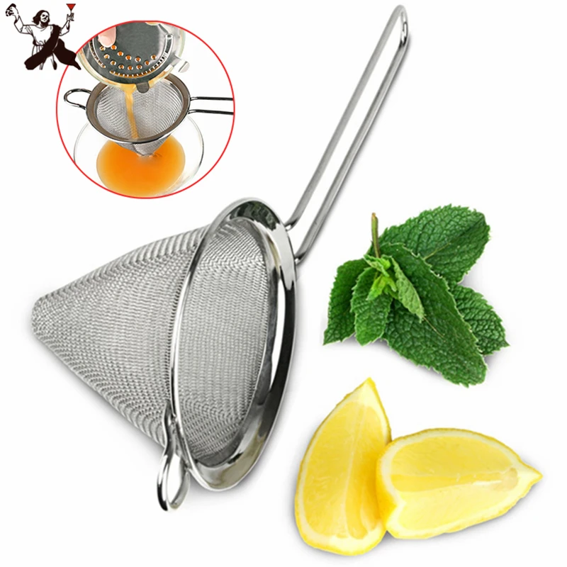 

304 Stainless Steel Super Conical Cocktail Strainer Triangle Strainer Juice Julep Strainer Cocktail Strainer Bar Tools