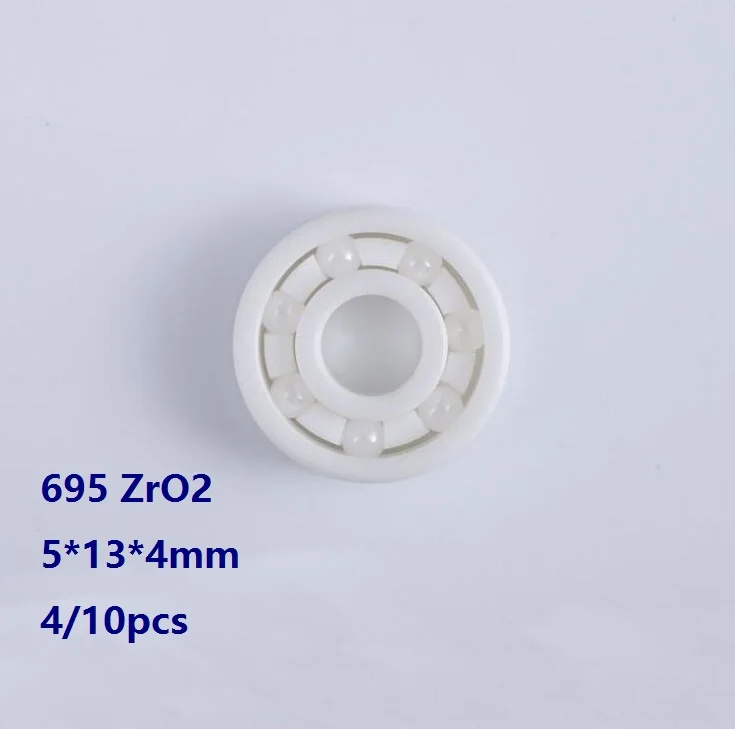 

4/10pcs 695 5×13×4mm ZrO2 Full Ceramic bearing Zirconia Ceramic Deep groove ball bearings 5*13*4mm