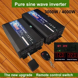 Pure Sine Wave Inverter 12V 24V 48V 60V 220V 3000w 4000w Voltage Solar Power Inverter 12V 220V Converter With Remote Control DIY