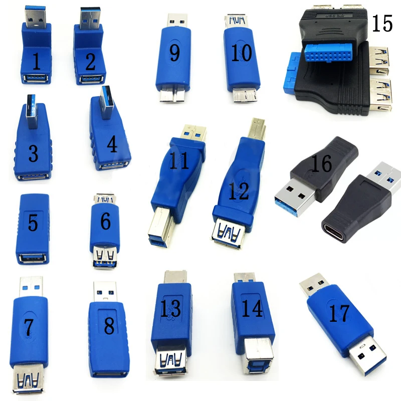 USB3.0 Adattatore di Tipo A A B o Micro o Mini E Maschio A Femmina SIM Card E Adattatori USB maschio A Femmina 90 gradi