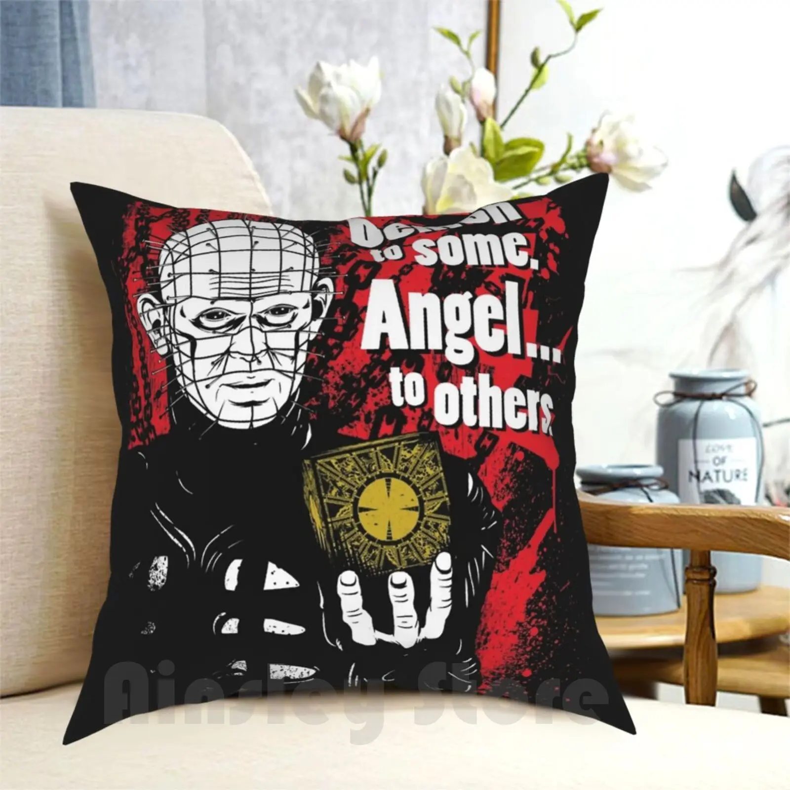 Demon To Some. Angel ... To Others. Pillow Case Printed Home Soft DIY Pillow cover Hellraiser Pinhead 80S Movies Cuotes