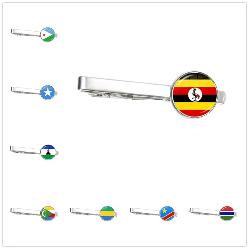 Djibouti,Uganda,Gambia,Congo,Gabon,Comoros,Lesotho,Somalia,Bulgaria National Flag Tie Clip Ornament for Male Gentleman Gift