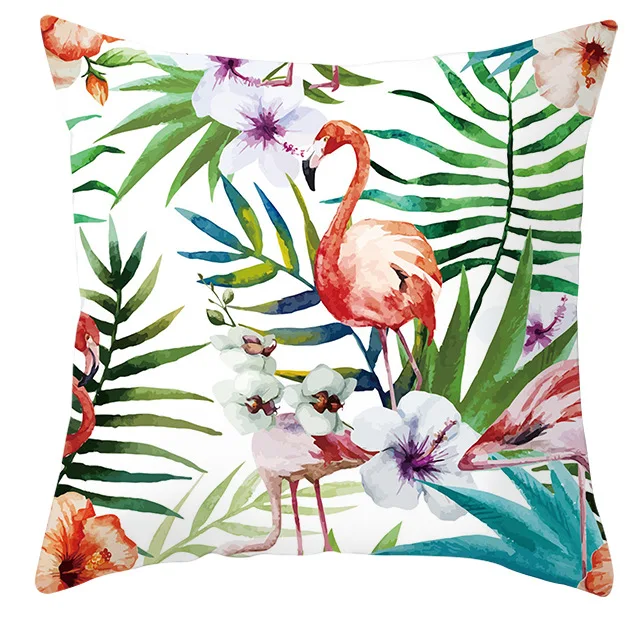 Papegaai Toekan Bloemen Kussensloop Tropische Bloemen Planten Print Kussens Bedekken Livingroom Sofa Decoratieve Kussens Home Decor