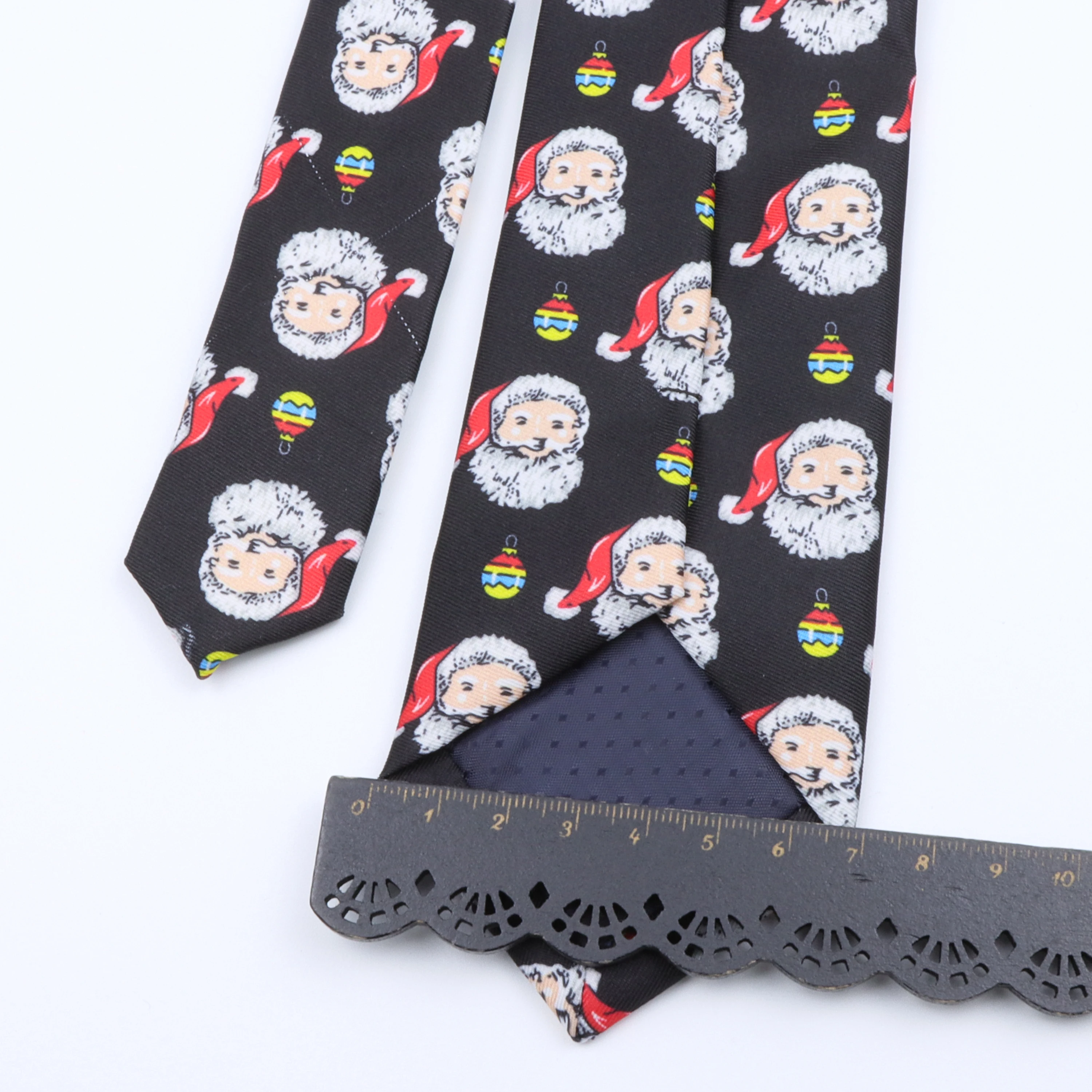 Red Black Blue Soft Printed Christmas Tie Polyester Snowman Santa Claus 7cm Neckties Classic Festival Accessories Theme Gift