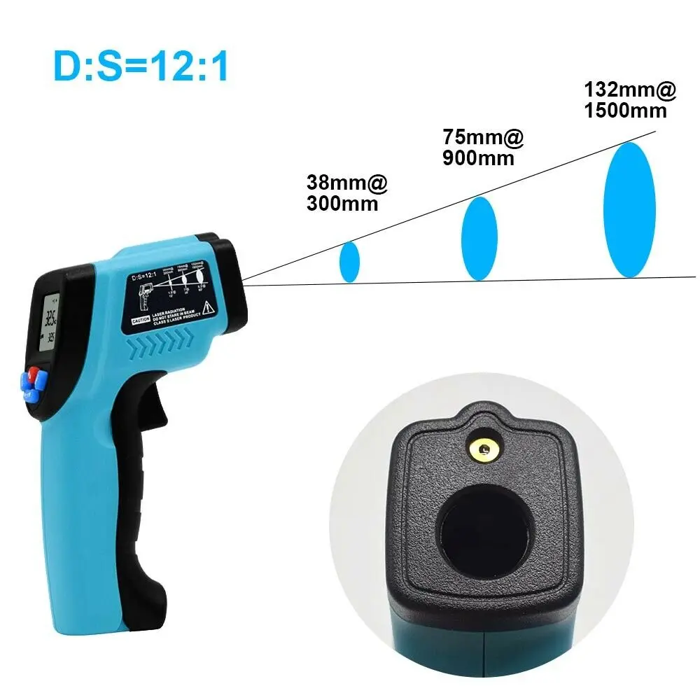 Termômetro Digital Infravermelho Gun -50 ℃ ~ 550 ℃ 0.5S Rápido IR Pyrometer Temperatura Gun Laser Nenhum Toque