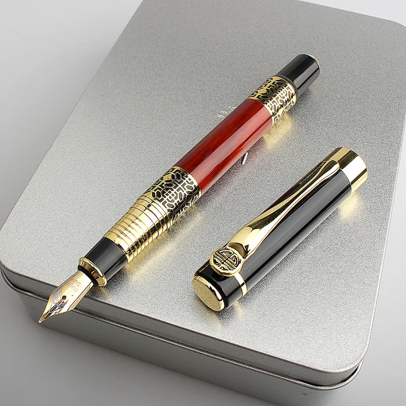 High Quality Classical Fountain Pen Wood Grain Luxury High-grade Business Pen Metal Signature Fountain Pen Writing Stationery