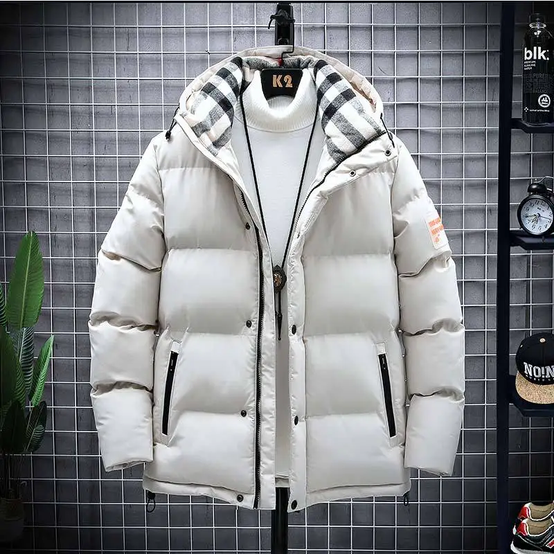 Brand Fashion Men Winter Jacket Thick Warm Male Hooded Cotton Coats Outerwear Black Khaki Size M-5XL