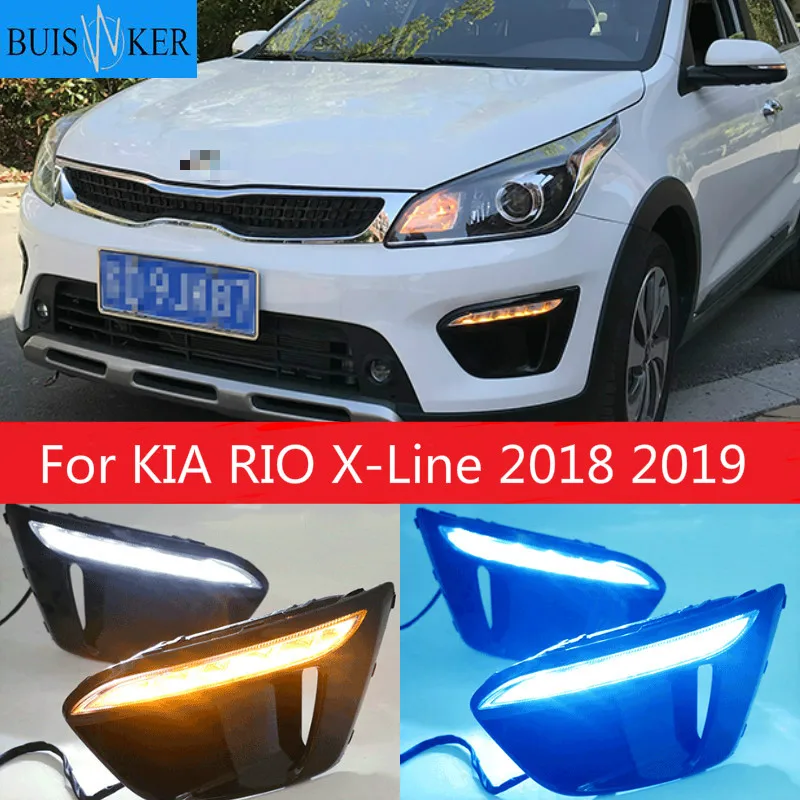 

For KIA RIO X-Line 2018 2019 Daytime Running Lights Car 12V DRL Day Lights Lamp Highlight Auto Driving DRL Super Bright