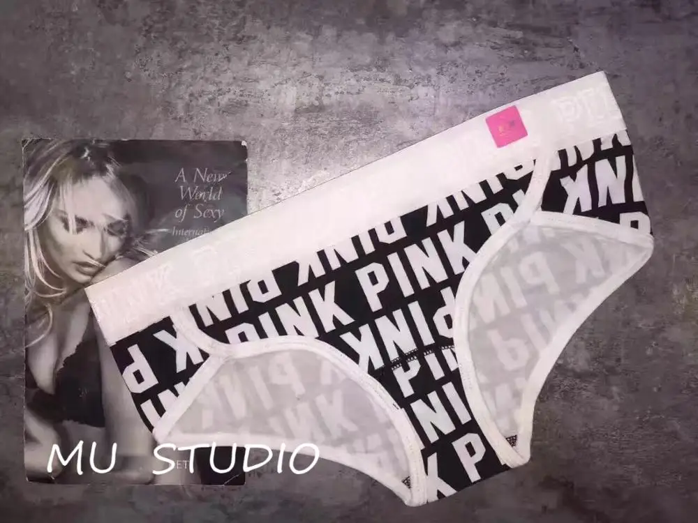 Sexy Fashion Girl Briefs Pink Color Cotton Pattern Sports Letter Ladies Female Underpanties Lingeries Women\'s Underwear Panties