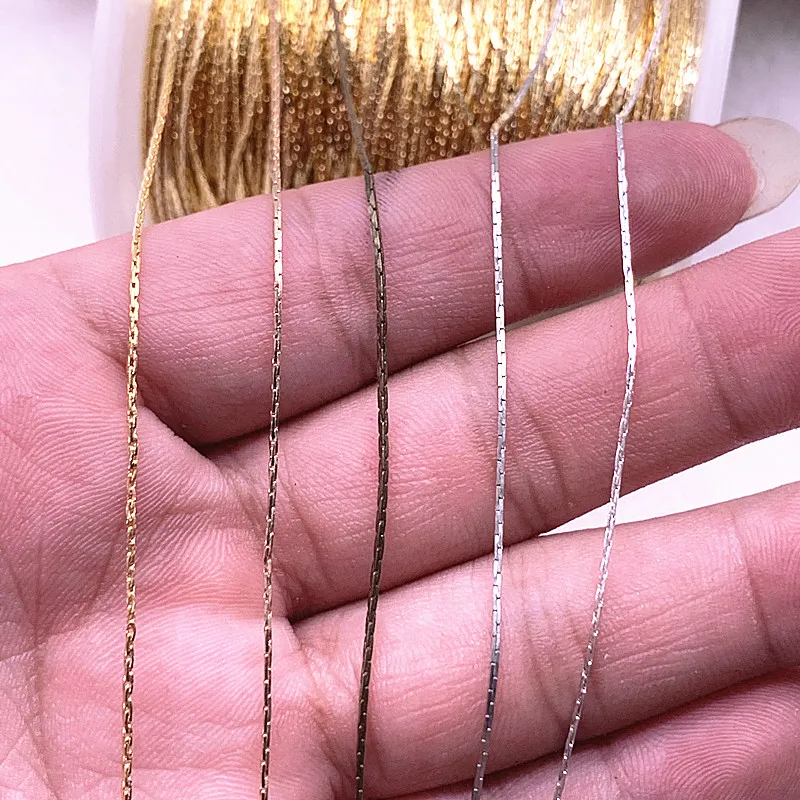 New 5yards/lot Gold/Silver Plated Necklace Chain for Jewelry Making Findings DIY Necklace Chains Materials Handmade Supplies