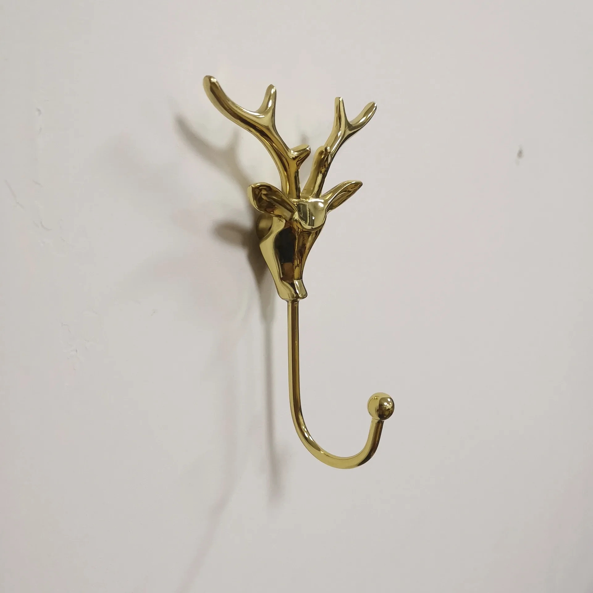 

Brass Home Hook Gold Deer Head Hooks Keys Pure Cooper Holder Wall Hook Multifunction Hanging Hook Furniture Decoration Hardware