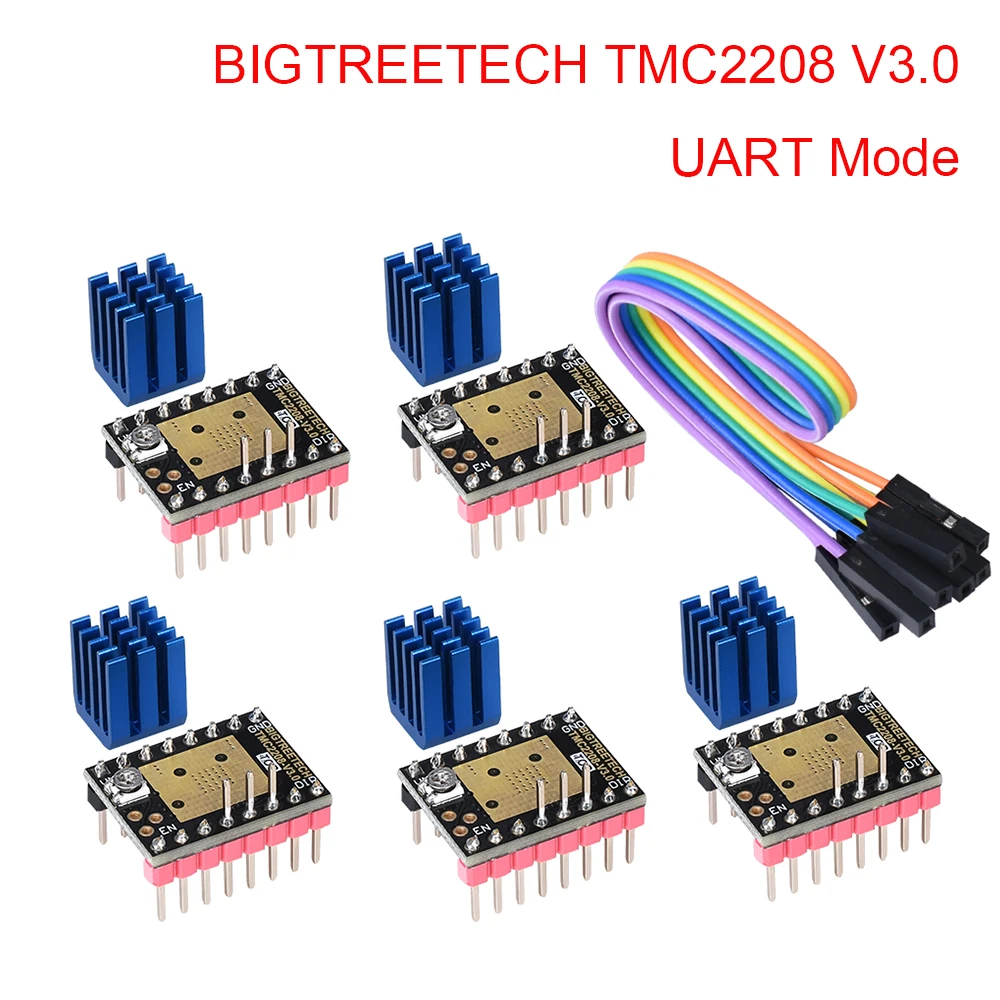 

Драйвер BIGTREETECH TMC2208 V3.0 для шагового двигателя UART, запчасти для 3D-принтера TMC2209, TMC2130, A4988, для SKR V1.4, V1.3, MKS, SGEN, SKR, MINI E3