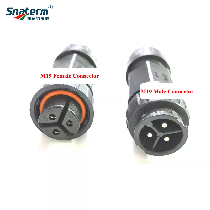 3Pin M19 or M25 Male/Female Cable Connector for SG 200-700W 800-1400W Micro Grid Tie Inverter Power Cable Connection