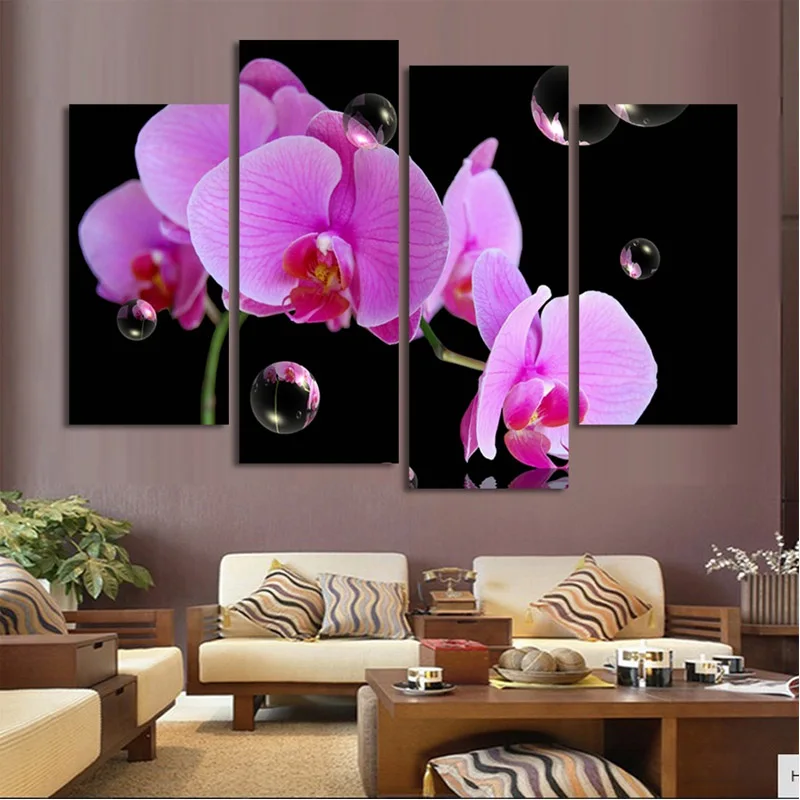 

5d diy diamond painting set mosaic flower Orchids And Bubbles Full Square Round drills handmade embroidery wall stickersZP-2489