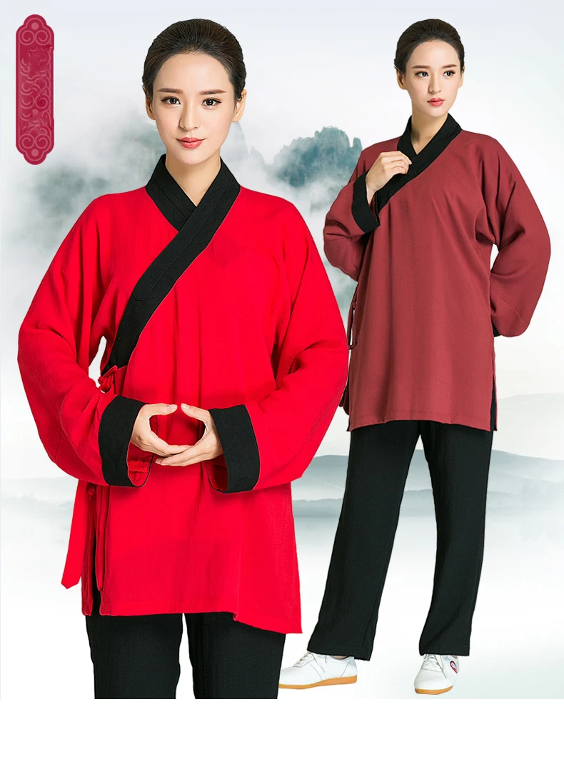 Roupa de linho shaolin monge uniforme wushu tai chi terno artes marciais kung fu roupas wing chun monge robe