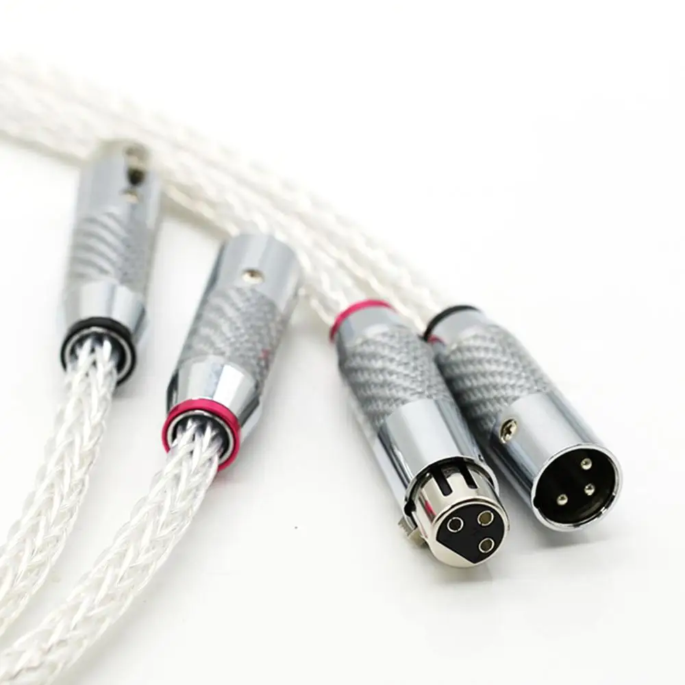 Haldane Hi-End 16AG Single Crystal Silver HIFI XLR Male to Female Audio speaker Wire Carbon Fibe 3pins XLR Balanced Cable