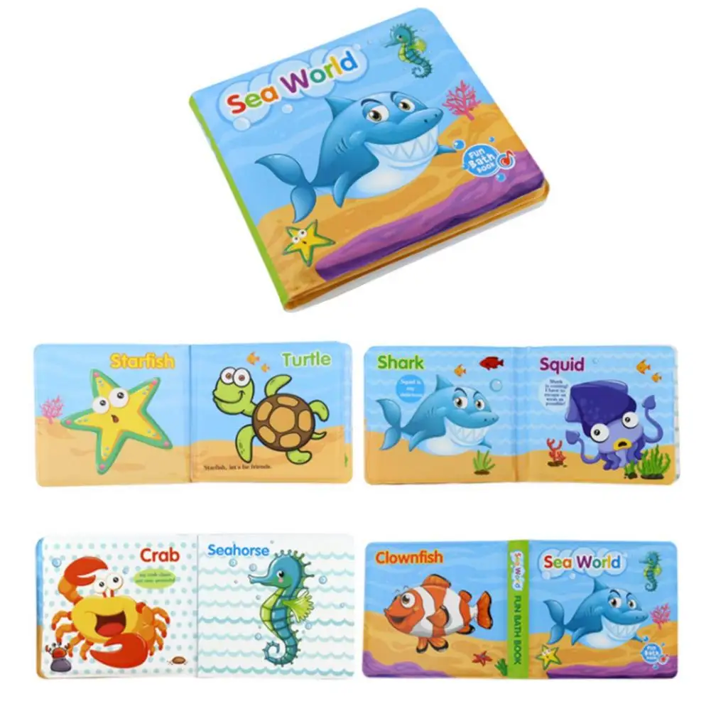 Baby Shower Book Waterproof Educational Bath Book For Children Bathroom Early Learning Cloth Book Montessori Educational Toys