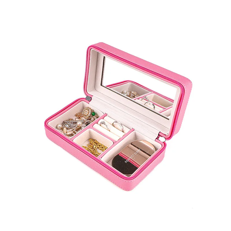 Jewelry Box Customized name Logos Travel Comestic Jewelry Casket Organizer Makeup Storage Box Beauty Container Necklace Gift