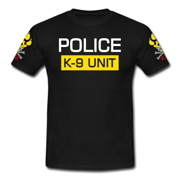 Police Dog K9 K-9 Unit Logo Black T-shirt USA Size