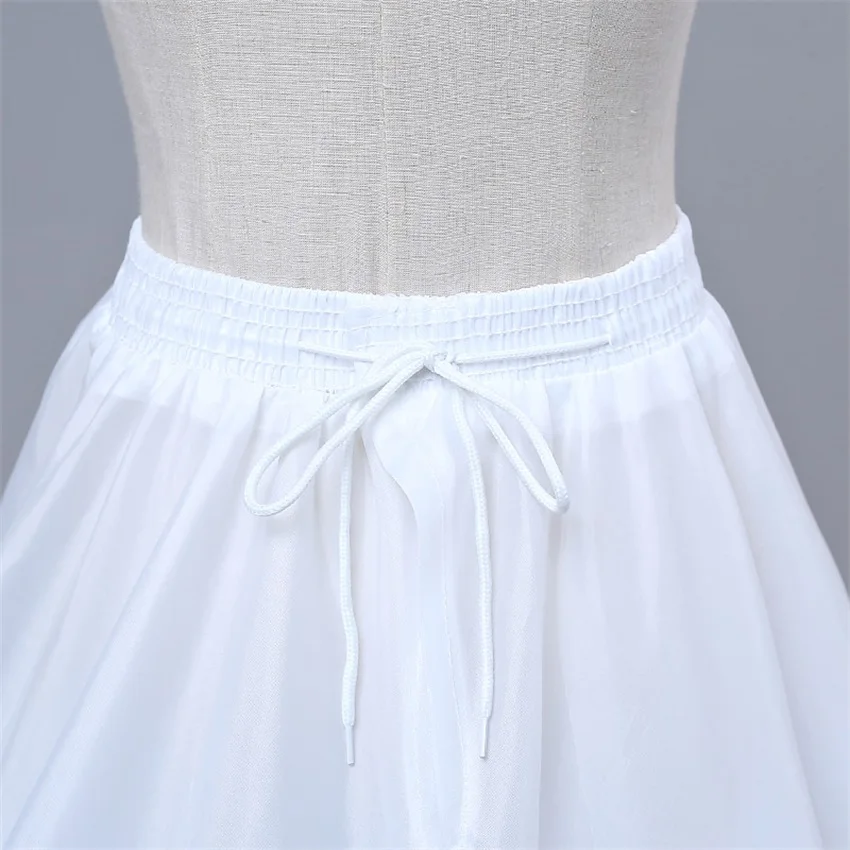 Free shipping High Quality White Petticoat Train Crinoline Underskirt 3-Layers 2 Hoops For Wedding Dresses Bridal Gowns