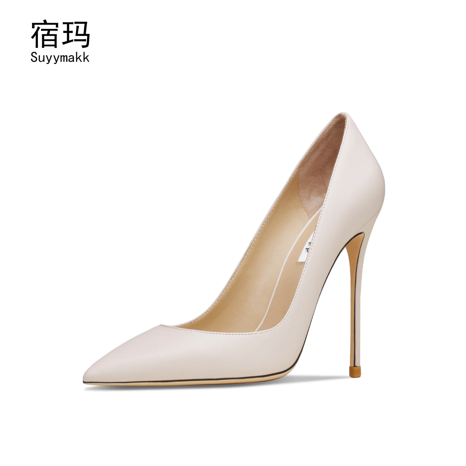 Heels for women shoes woman 2024 trend Real Leather Elegant Woman Shoes With Low Heel Luxury White Matte Classic Pumps Pointed T