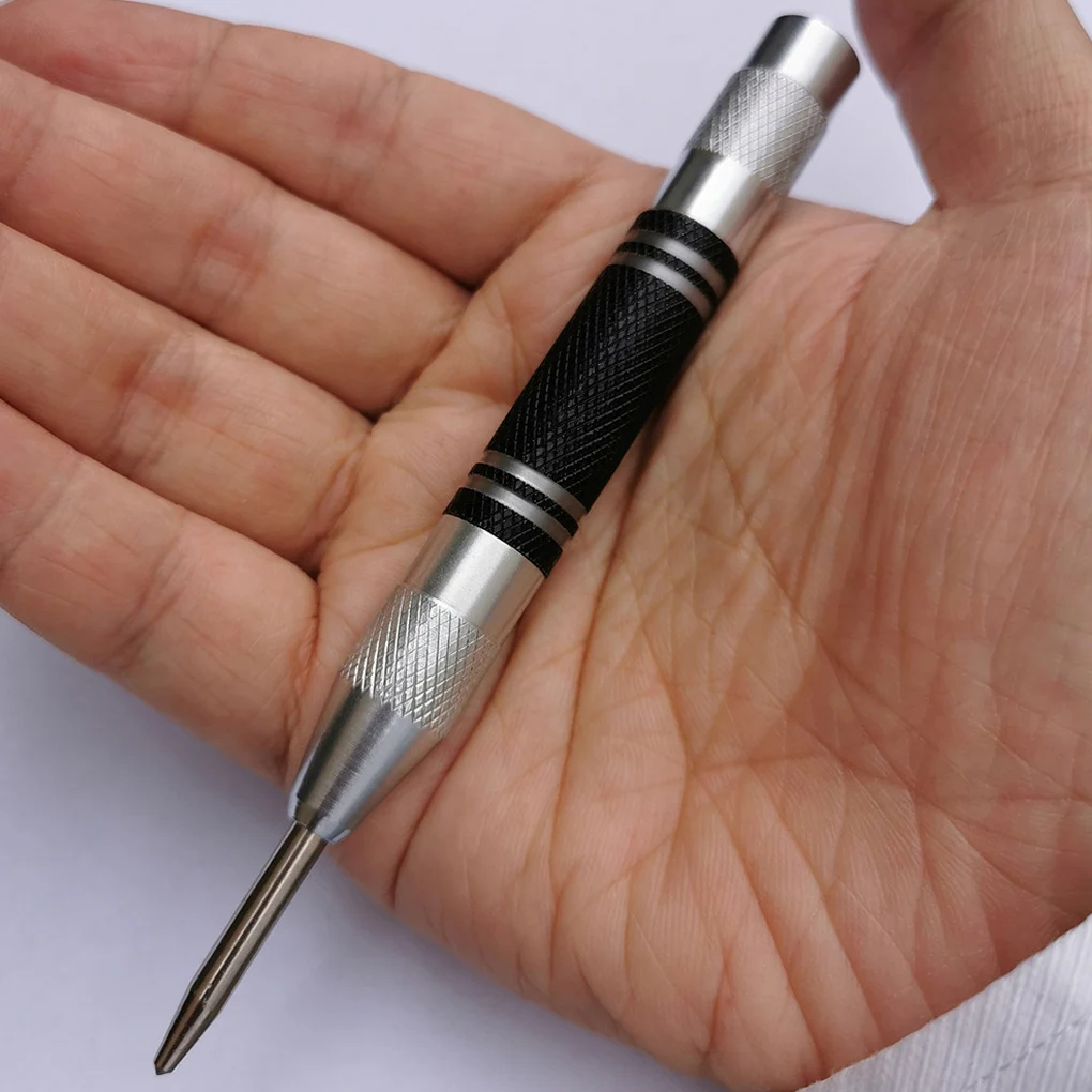 Upgrade Automatic Center Pin Spring Loaded Mark Center Punch Tool Wood Indentation Mark Woodworking Tool Bit Punch Needle