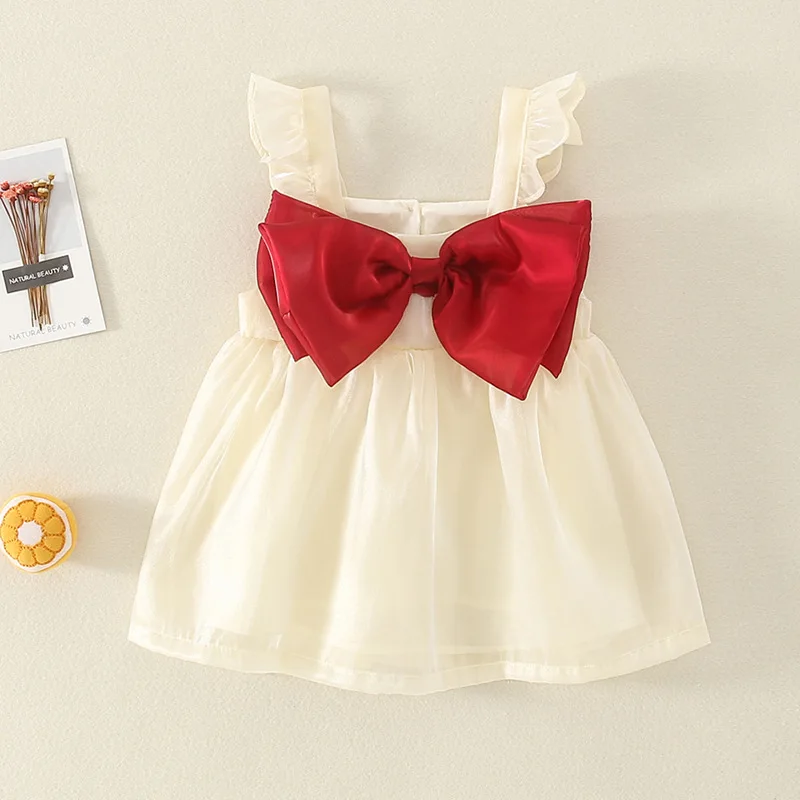 New Baby Girl Dress Summer Child Sweet Princess Infant Twins Party Wedding Children Clothing Birthday Gift Bowknot Bebe Ropa