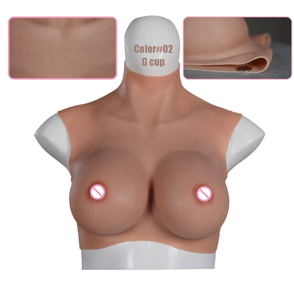 G Cup Sissy Female Silicone Breastplate Crossdresser Woman Gel Boobs Prosthetic Breast Plate Huge  Ladyboy Bosom Chest F Cup