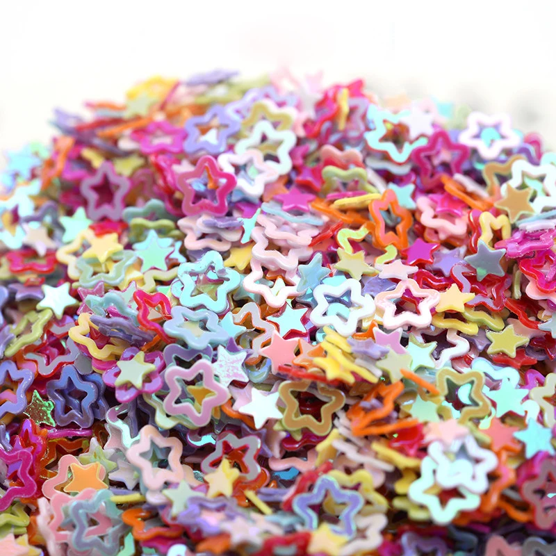 4mm five-Star Shape PVC loose Sequins Glitter Paillettes for Nail Art manicure/sewing/wedding decoration confetti Accessories