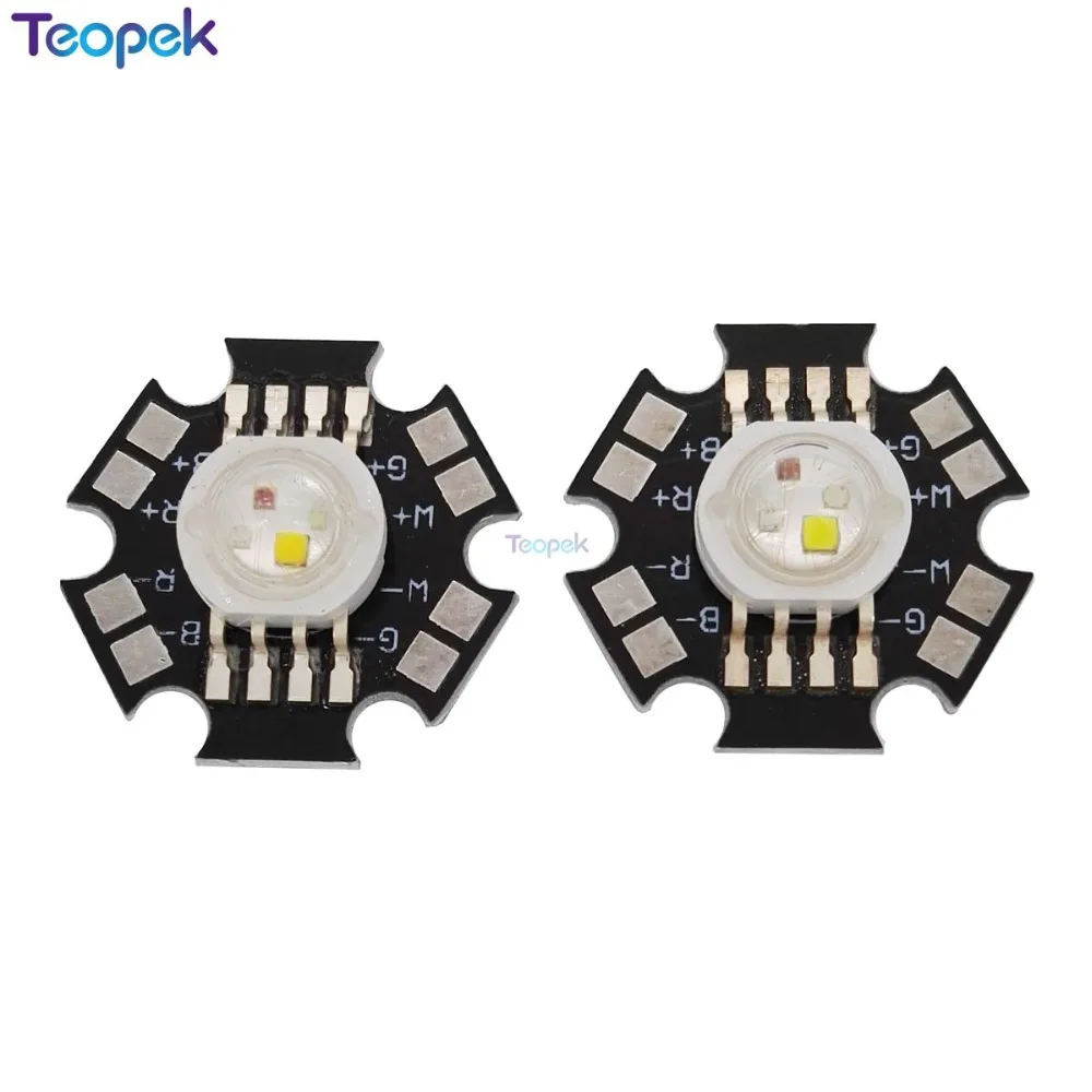 10PCS 4W RGBW RGBWWHigh Power Led Bead Lamp Light  RGB+Cool/Warm White With 20mm Star Base For LED Stage light