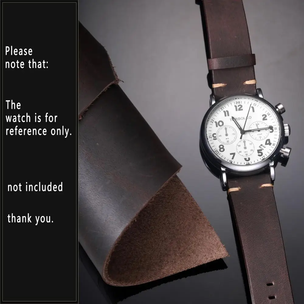 Hemsut Quick Release Leather Watch Bands Calf Handmade Vintage Brown Leather Watch Strap 18mm 20mm 22mm