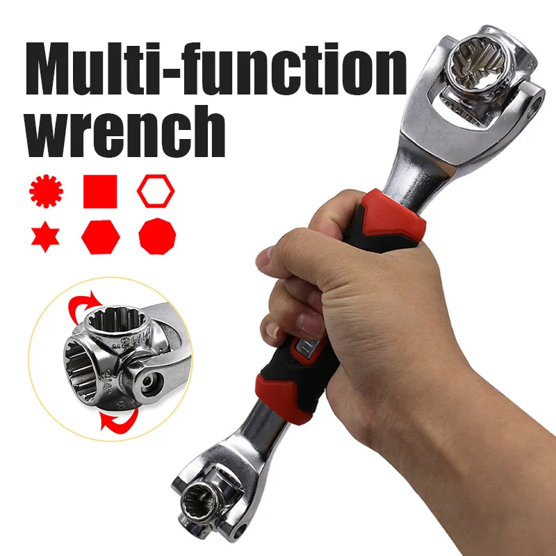 Upgrade Wrench 48 in 1 Tools Socket Works with Spline Bolts Torx 360 Degree 6-Point Universial Furniture Car Repairing Tools AA