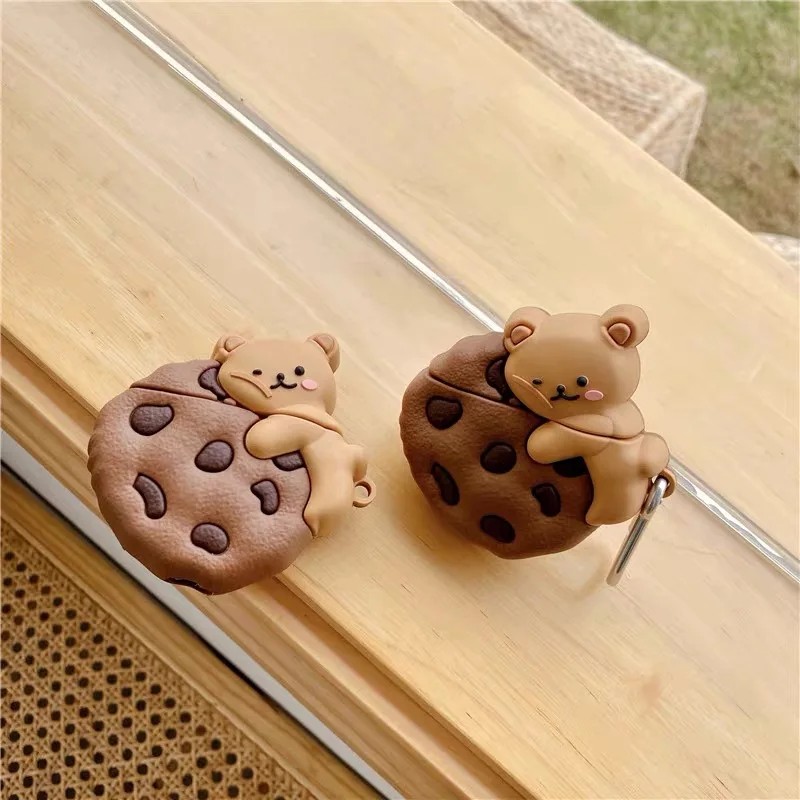 

For AirPod 2 Case 3D Cartoon cookiers bear Soft Silicone Wireless Earphone Cases For Apple Airpods 1/2/pro Case Cute Cover Funda