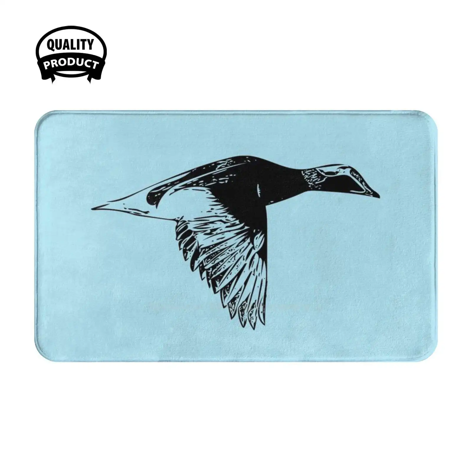 

Common Black Print Soft Cushion Home Carpet Door Mat Car Rug Common Design Birds Ducks Nature Wildlife Avian Duck King Ocean