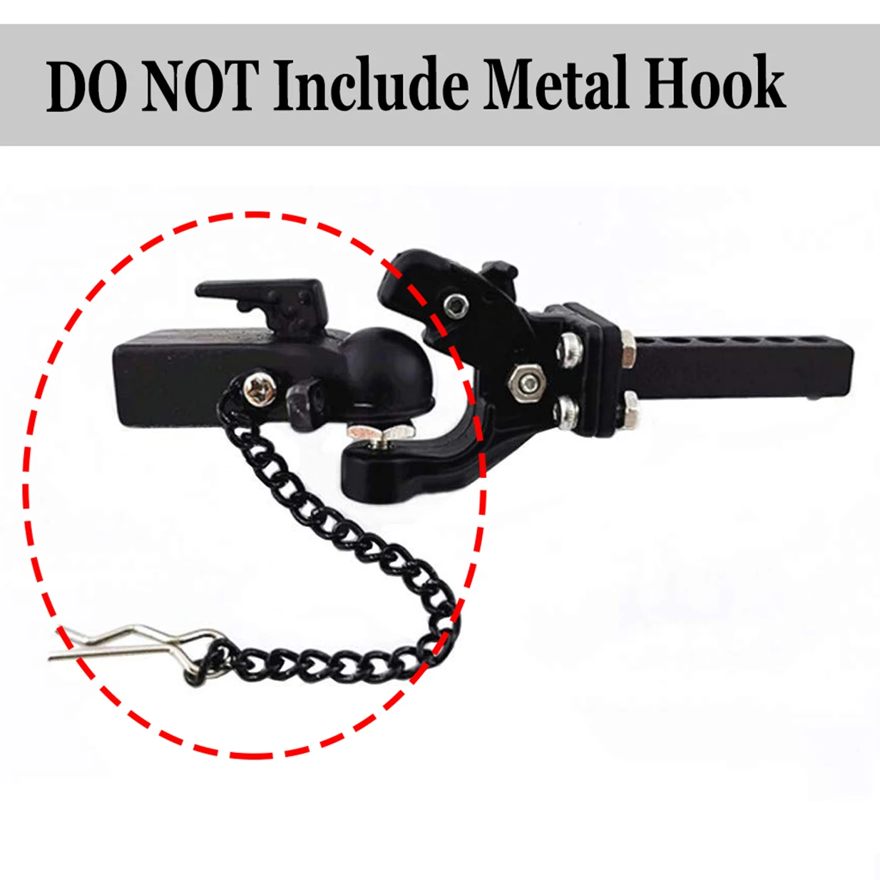 Metal Hitch Trailer Hook Ball Buckle Simulation Link Component for Traxxas TRX-4 90046 90047 SCX10 1/10 RC Crawler Car