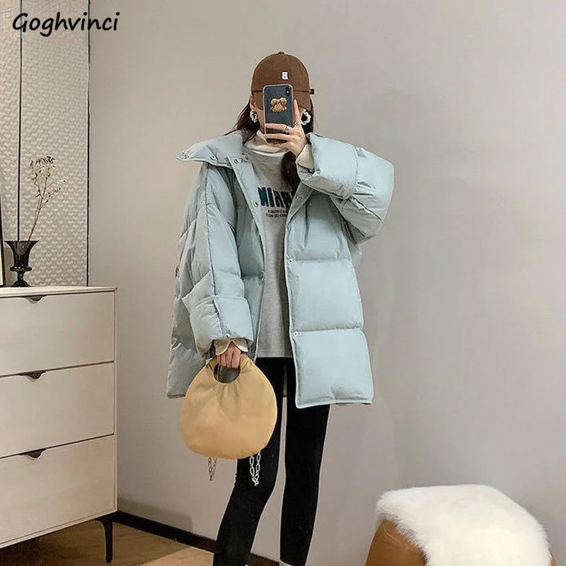 

Short Style Parkas Women Winter Loose Thicker Solid Lovely Warm College Street Wear Ulzzang Ins Stylish Fashion Outerwear Chic