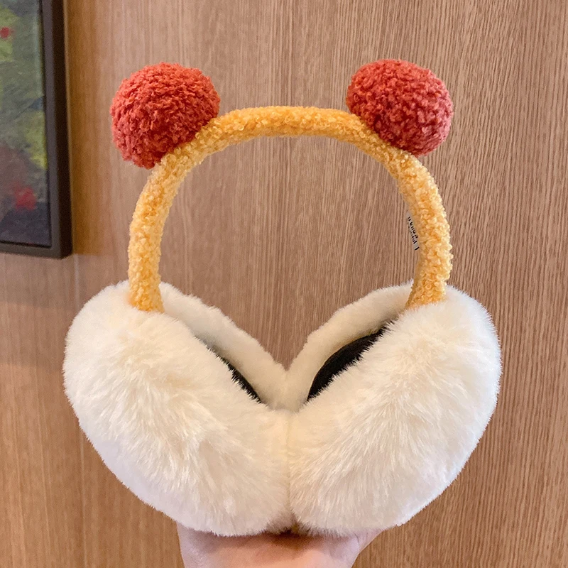 Foldable Kawaii Winter Cold Protection Earmuffs Ladies Cute Christmas Headband Earmuffs Thick Warm Plush Earmuffs Snow Keep Warm