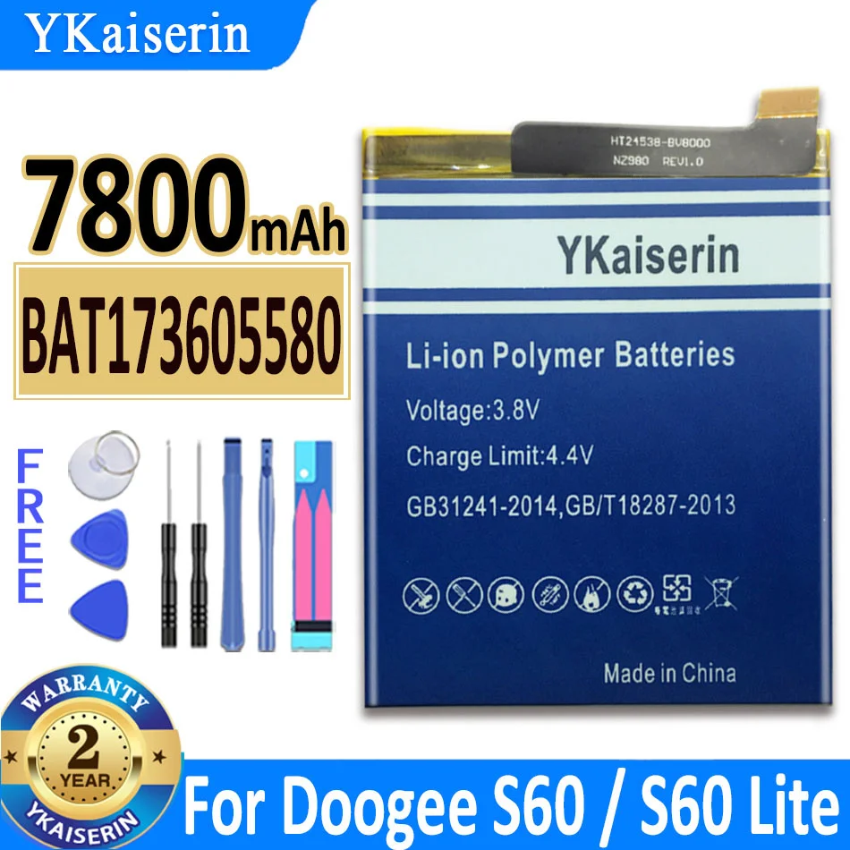 7800mAh YKaiserin Battery BAT17M15580 Polymer Battery for DOOGEE S60 / S60 Lite S60Lite Bateria