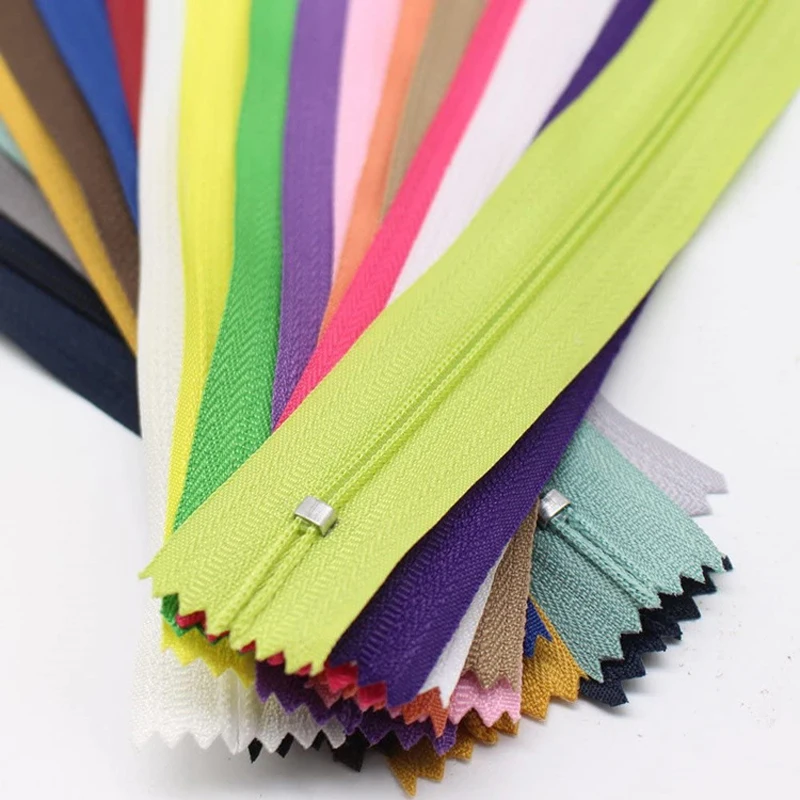 28-60CM/10Pcs Ylon Coil Invisible Zipper For Tailor Sewing Crafts Nylon Sewing Accessories Zippers Bulk 20 Colors