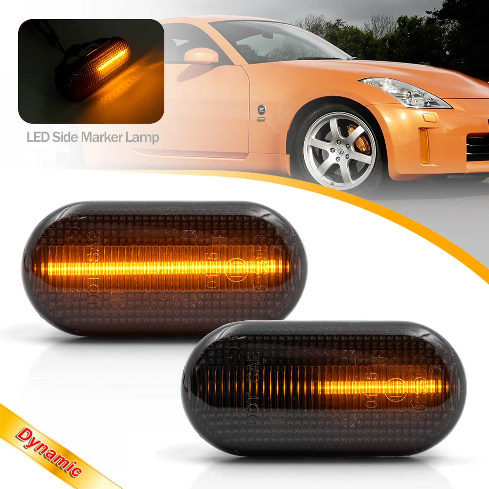 

For Nissan Qashqai J10 350z Z33 Navara D40 Micra C Pathfinder R51 Dynamic LED Side Marker Lights 12V Turn Signal Panel Lamp