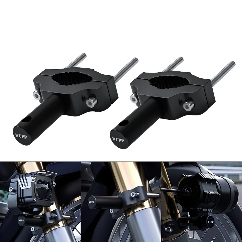 

2pcs Motorcycle Aluminum Front shock absorber Headlight Mounting bracket Spotlight Bracket Bumper Modified Stand Extension Pole