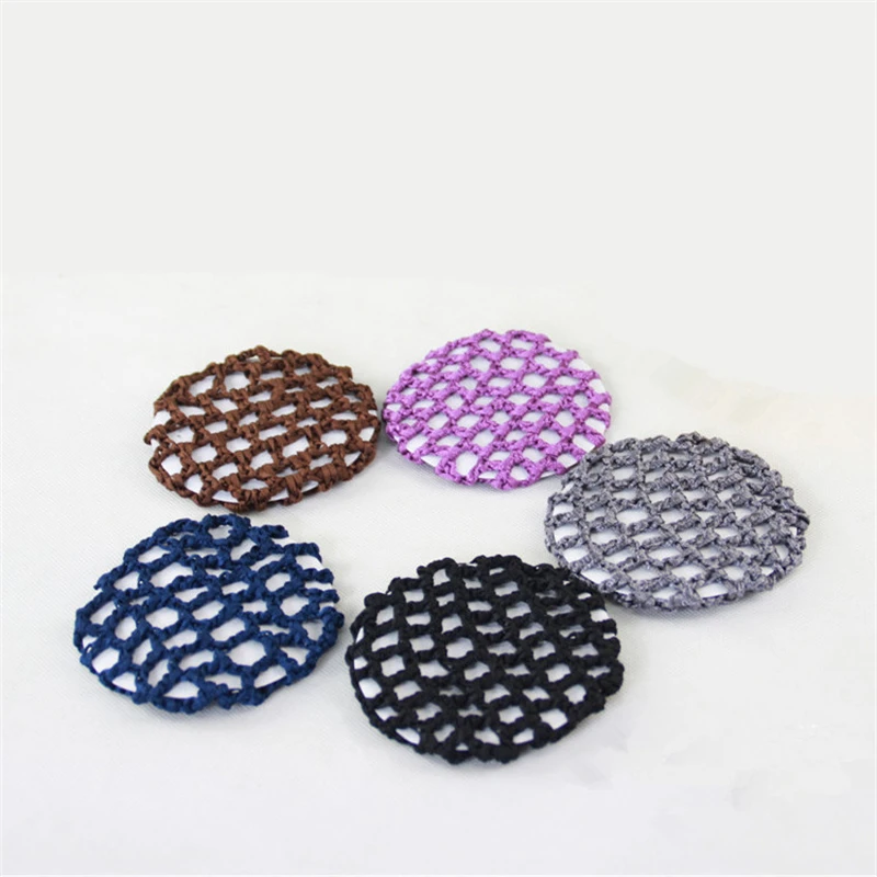 1pcs Elastic Hair Snood Net Thick rope handmade crocheted Hairnet Heardress For Dance Performance Hairnet plate hair accessories