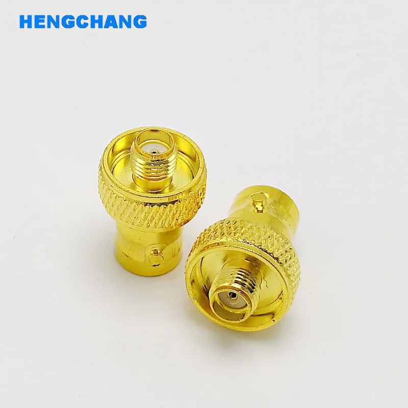BNC อะแดปเตอร์ SMA GOLD-Plated สำหรับ Walkie-talkie เสาอากาศ BNC หญิงหญิง SMA Connector อะแดปเตอร์ 1pcs